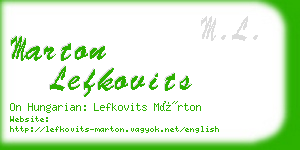 marton lefkovits business card